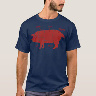 Funny Pig Butcher Chart Diagram  T-Shirt