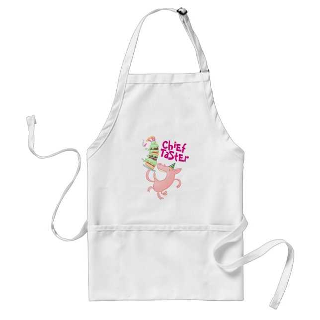 Funny Pig Chief Taster Giant Layer Cake Cartoon Standard Apron (Front)