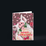 Funny Pig Christmas Card<br><div class="desc">Funny Christmas Cards with Gentleman Pig - Painting - Customisable - Choose / Add Your Unique Text - Name / Colours / Font / Size / Elements - Image / more - Make Your Special Gift - Resize and move or remove and add elements / text with customisation tool !...</div>