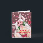 Funny Pig Christmas Card<br><div class="desc">Funny Christmas Cards with Gentleman Pig - Painting - Customisable - Choose / Add Your Unique Text - Name / Colours / Font / Size / Elements - Image / more - Make Your Special Gift - Resize and move or remove and add elements / text with customisation tool !...</div>