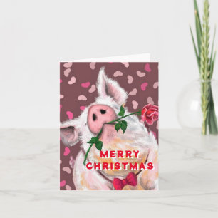 Funny Pig Christmas Card