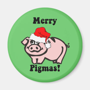 Funny pig Christmas Magnet
