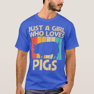 Funny Pig Design For Girls Mum Pig Farmer Farm Far T-Shirt
