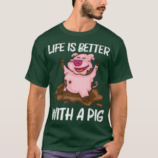 Funny Pig Design For Men Women Hog Farmer Farm Ani T-Shirt