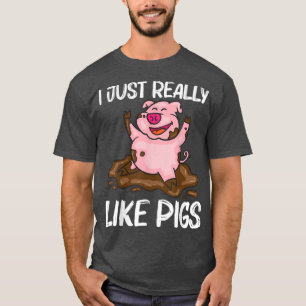 Funny Pig Design For Men Women Hog Farmer Farm Ani T-Shirt