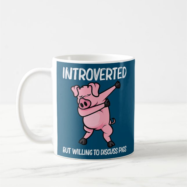 Funny Pig Design For Men Women Piglet Hog Piggy Coffee Mug (Left)