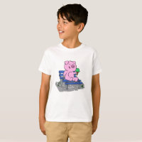 Funny pig eating ice cream | choose back colour