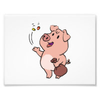 Funny pig eating sweets | choose background colour