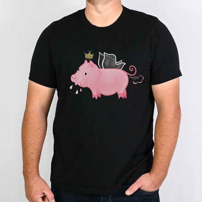 Funny pig fairy farmer cartoon animal humour T-Shirt (Creator Uploaded)