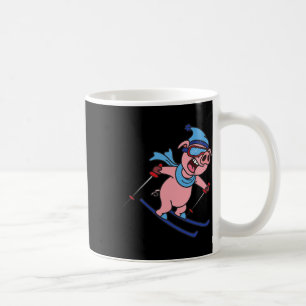 Funny Pig Go Skiing Design Gift Winter Holidays Coffee Mug