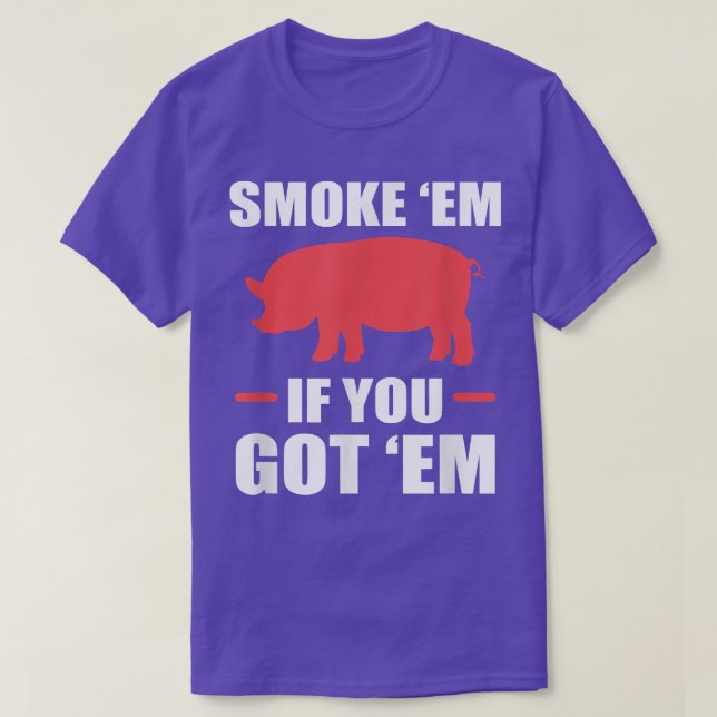 Funny Pig Grilling BBQ T-Shirt (Design Front)