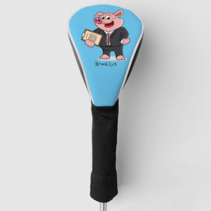 Funny pig in business suit cartoon golf head cover