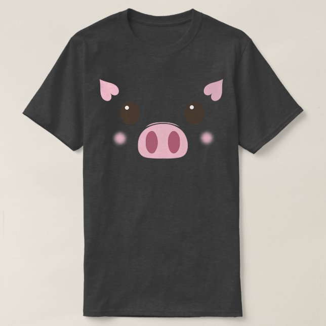 Funny Pig Kawaii Face Graphic Pig Farmer Women Tee (Design Front)