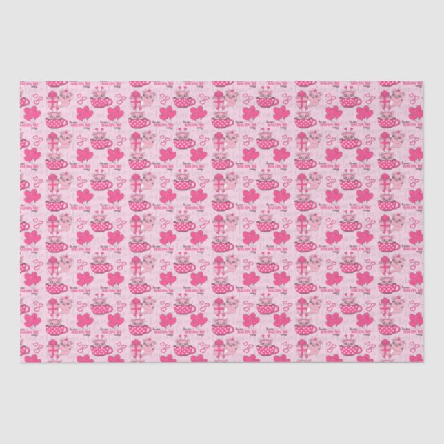 Funny Pig Love Pun Tissue Paper (Front)