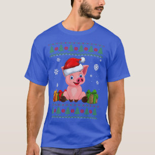 Funny Pig lovers Cute Pig Santa Hat Ugly Christmas T-Shirt