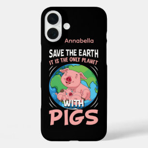 Funny pig lovers word art iPhone 16 plus case