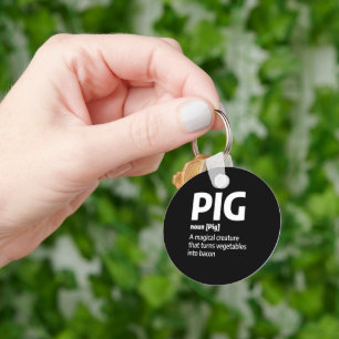 Funny Pig Meat Definition A Pork Bacon Key Ring