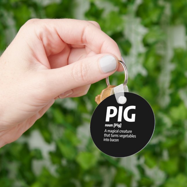 Funny Pig Meat Definition A Pork Bacon Key Ring (Hand)