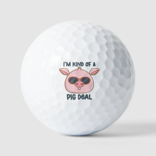 Funny Pig Pun  Golf Balls