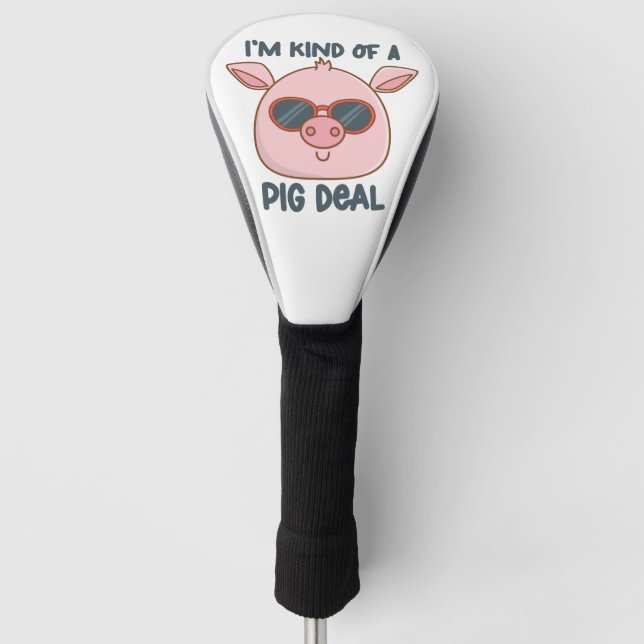 Funny Pig Pun  Golf Head Cover (Front)