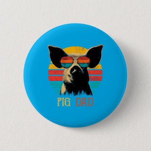 Funny Pig Retro Vintage Animal Owner Sungles 6 Cm Round Badge