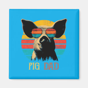 Funny Pig Retro Vintage Animal Owner Sungles Magnet
