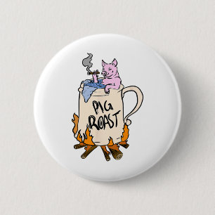 Funny Pig Roast In A Beer Stein Gift  6 Cm Round Badge