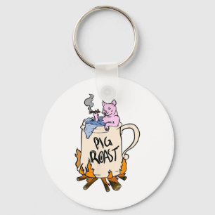 Funny Pig Roast In A Beer Stein Gift Key Ring
