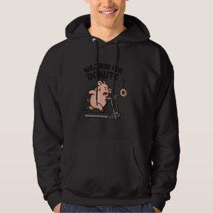 Funny Pig Running Workout Gym Meme Will Run For Do Hoodie