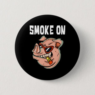 Funny Pig Shirt For Men Smoking Meat Pork Lover Pu 6 Cm Round Badge