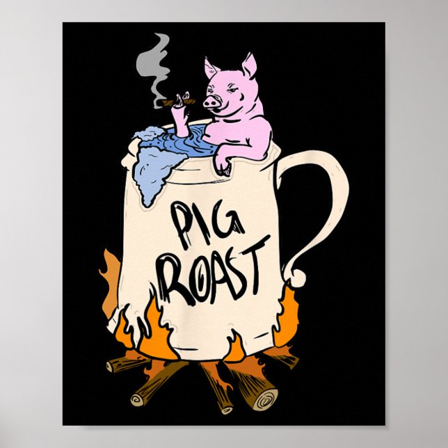 Funny Pig Spit Roast Bbq Party Grill Master Gift  Poster (Front)