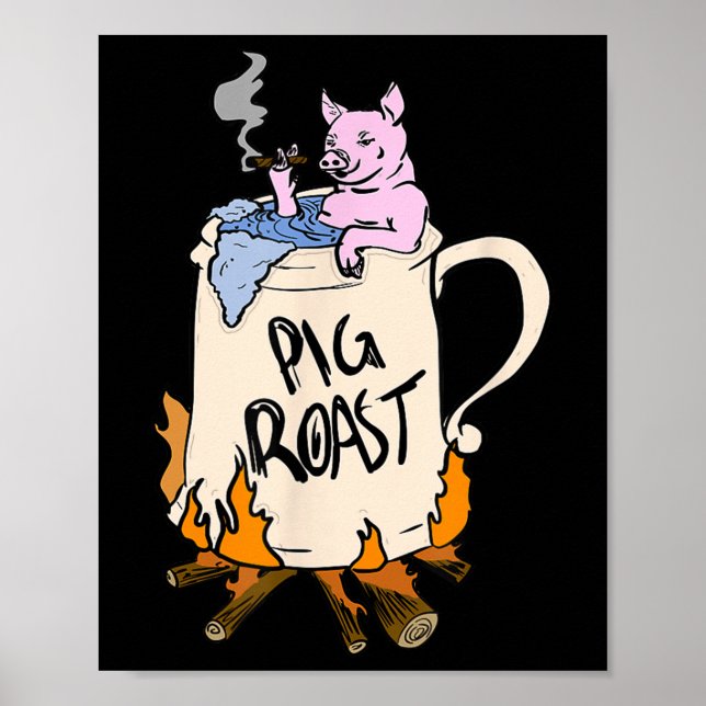 Funny Pig Spit Roast Bbq Party Grill Master Gift  Poster (Front)