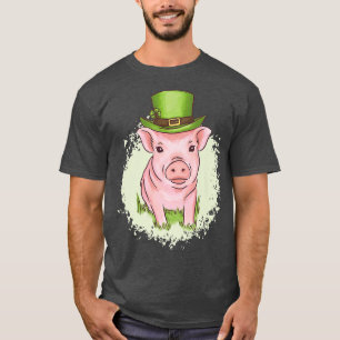 Funny Pig St Patricks Day Shamrock Pigs Women Farm T-Shirt