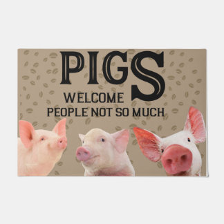 Funny Pig Welcome People Not So Much Rug
