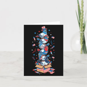 Funny Pigeon Aamerican Usa Flag Memorial Day 4th Card