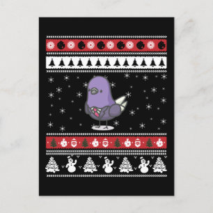 Funny Pigeon Ugly Christmas Postcard