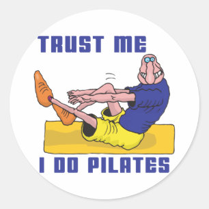 Funny Pilates Classic Round Sticker