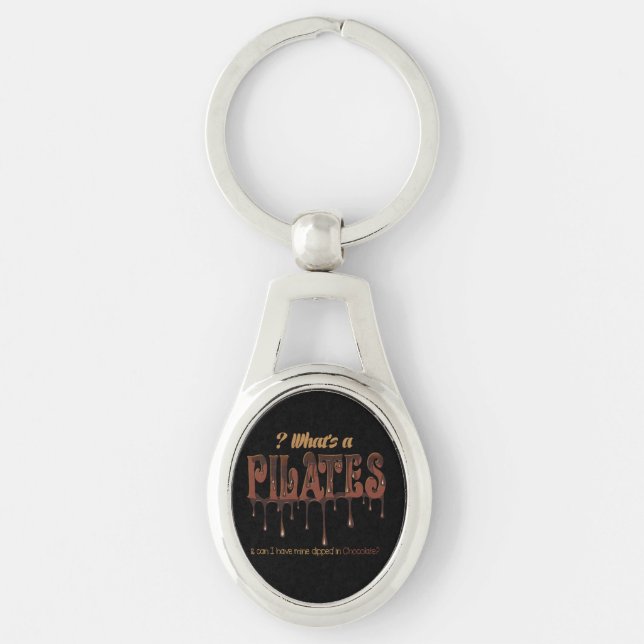 Funny Pilates Dipped in Chocolate Key Ring (Front)