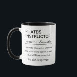 Funny Pilates Instructor Definition Mug<br><div class="desc">Celebrate the fitness professional in your life with this witty, personalised gift. Our Pilates Instructor Definition design captures the essence of the superhero who solves problems you didn't know you had. With its modern typography, this office design is a stylish gift for a yoga teacher who deserves a laugh. Add...</div>