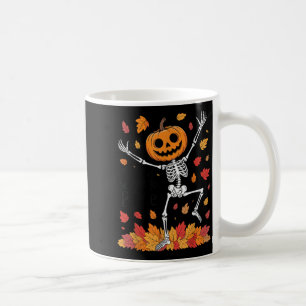 Funny Pilates Skeleton Pumpkin Yoga Halloween Fall Coffee Mug