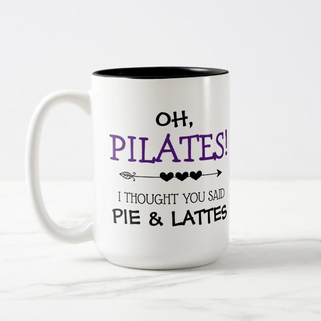 Funny Pilates Two-Tone Coffee Mug (Left)