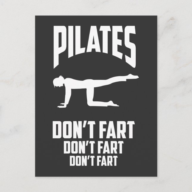 Funny Pilates Workout Fart Gym Exercise Joke Postcard (Front)