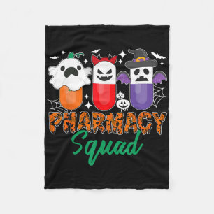 Funny Pills Pharmacist Cute Halloween Pharmacy Squ Fleece Blanket