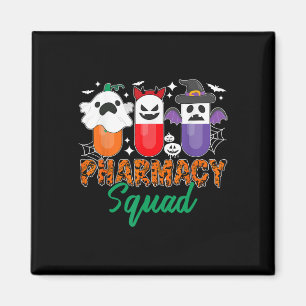 Funny Pills Pharmacist Cute Halloween Pharmacy Squ Magnet