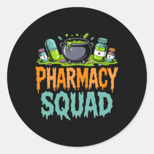 Funny Pills Pharmacist Pharmacy Squad Halloween Pa Classic Round Sticker