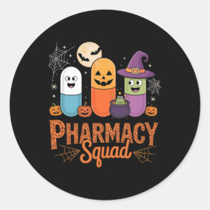 Funny Pills Pharmacy Pharmacist Squad Cute Hallowe Classic Round Sticker