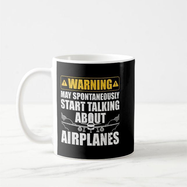 Funny Pilot Art For Men Women Aviation Pilot Airpl Coffee Mug (Left)