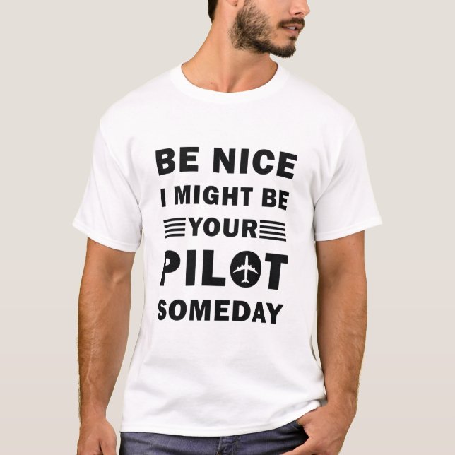 Funny Pilot & Aviation Aeroplane T-Shirt (Front)