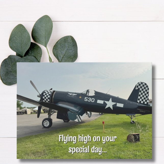 Funny Pilot Birthday Vintage Aeroplane Photo Card (front)