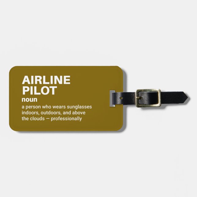 Funny Pilot Definition Gift Luggage Tag (Front Horizontal)